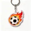 Llavero de Balón de Fútbol Llama Copa Mundial 2026 EE.UU. Canadá México Colgante Acrílico Souvenir para Aficionados Regalo Venta al por Mayor