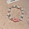 Pulsera de Cuerda Piedra con Cuentas de Peces Pequeños Frescos y Dulces para Mujer Verano Estudiante Novia Pulsera Versátil Pulsera de Moda de Nicho