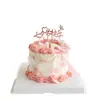 Decoración de pastel para el Día de San Valentín chino, letrero acrílico, moño, vela, accesorio de decoración para hornear de confesión de pareja