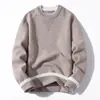 Suéter de tricô masculino para casal com design falso de duas peças, estilo old money, gola redonda, camada interna, peça externa, outono e inverno, atacado de fábrica transfronteiriço