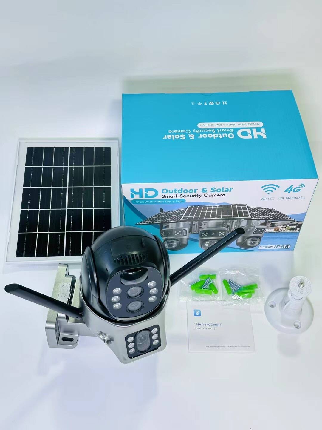 V380太阳能监控器360度手机远程室外夜视全景家用高清10