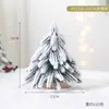 Arreglo de escritorio pequeño de Pe Scene de cedro Decoraciones navideñas de moda Adornos Árbol de Navidad Mini nevada flockada