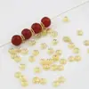 Soporte de flor hueco de oro de 18 quilates color sujetador de flor tapa de flor soporte de cuentas espaciador para pulsera de cadena DIY espaciador de cuentas sueltas accesorios