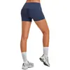 Pantalones Cortos de Yoga Secado Rápido Ajustados con Cintura Fruncida Levantacola Otoño Sha con Pliegues Invisibles para Mujer, Shorts Deportivos para Fitness Running 8402