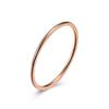 Anel de Falange Feminino de Aço Titânio Tricolor de 1mm Estilo Japonês e Coreano para Uso Diário, Pulseira Elegante e Simples em Ouro Rosa para Mulheres