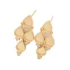 Pendientes de Nácar Materiales DIY Monturas Vacías para Pendientes de Circonita Pendientes de Moda con Forma de Abanico, Flor de Cuatro Hojas y Forma de Lágrima con Base de Jade