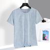 Camiseta de Mujer de Seda de Hielo de Secado Rápido para Correr, Deportes, Fitness, Transpirable, Cómoda, Fresca, Top Corto, Delgada, Manga Corta, Casual