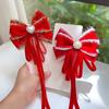 Grampo de Cabelo com Laço Hanfu Acessório de Cabelo Infantil Grampo de Cabelo de Ano Novo Adorno de Cabeça Vermelho Não Danifica o Cabelo Franja Rabo de Cavalo Duplo