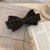 Tecido Retro Poá Laço Presilha Banana Estilo Coreano Suave Parte de Trás da Cabeça Penteado Semi-preso Presilha Vertical Versátil Temperamento Acessório de Cabelo