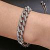 Joyería transfronteriza europea y americana elegante llena de pedrería hebilla cubana pulsera tobillera mujer