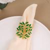 Porta-guardanapo Folha Nova Transfronteiriço Liga Gotejamento de Óleo Fivela de Guardanapo Estilo Ocidental Decoração de Mesa para Hotel Casamento Banquete Restaurante