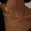 Collar Mini Burbuja 26 Letras Grandes Transfronterizo Europeo y Americano, Collar Multicapa Espiga, Regalo, Versátil y de Nicho