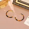 Pendientes de Acetato con Estampado de Leopardo del Mismo Estilo que Zhao Lusi, Pendientes de Aro Personalizados de Alto Nivel Estilo Retro de Hong Kong, Pendientes de Moda y Elegantes