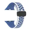 Aplicable para Apple Watch Ultra9876543210 generación se Correa de Silicona para Reloj Plegable de Dos Colores con Hebilla Magnética