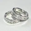 Diseño de Anillo de Pareja Cachorro Línea de Fuegos Artificiales Sentido del Diseño Dibujo Animado Pintado a Mano Anillo para Hombres y Mujeres Anillo Lindo para Novia Grabado