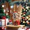 Decoração de Natal com Desenho Animado 2D de Veado Popular Transfronteiriça Plana de Acrílico Conjunto de Decorações Festivas
