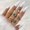 Joyería Yongge Estilo Europeo y Americano Anillos Apilables Personalizados de Gama Alta Incrustados con Diamantes, Elegante y Moderno Juego de Anillos Vintage con Piedras Preciosas