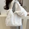 Bolsa de Lona com Renda de Flor Estilo Coreano Fresco Feminina Grande Capacidade Bolsa de Ombro Tote Fada Gentil Bolsa de Braço para o Trabalho
