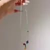 Colar com Pingente de Pato Amarelo Pequeno com Contas Verde Fresco Estilo Coreano Fofo Feminino Versátil Design Sense Acessórios de Corrente para Clavícula