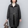 Chaqueta acolchada de algodón para mujer 2024 Nuevo Otoño Temprano e Invierno Largo Medio Rombo Abrigo Acolchado de Algodón Ligero Acolchado de Algodón