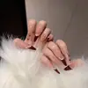 Conjunto de 10 Peças de Unhas Usáveis Olho de Gato, Unhas Feitas à Mão, Unhas Pré-Fabricadas Estilo Ins, Adesivos de Unhas Estilo Chinês, Peças de Unha Removíveis, Produtos Acabados