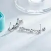 Qingmang Lingyu Hengsen Joyería Nuevo Colgante en Forma de Diamante Pasador Recto Arete de Presión Varilla de Aleación de Titanio Joyería para Perforación de Cartílago