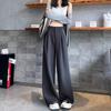 Pantalones de Traje de Pierna Ancha a Contraste para Mujer Verano 2025 Nuevo de Gama Alta Drapeado Pierna Recta Versátil Casual Largo hasta el Piso