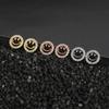 Corea del Sur Dongdaemun Lujo Ligero Pequeña Fragancia Popular en Internet Creativo Moda Estilo Chic Aretes Simples de Carita Sonriente Aretes