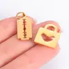 Accesorios de joyería de acero de titanio pulido diy alas de palma huecas candado de llave símbolo de sol estrella brújula colgante