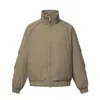 Chaqueta de Plumón Corta con Cuello Alto FORN3 Chaqueta Mangas Raglán Holgadas Costura Curva Puños Elásticos Ropa de Abrigo Casual