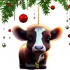Adorno Navideño Colgante de Vaca de las Tierras Altas Transfronterizo Decoración de Vaca de Dibujos Animados Colgante para Llaves de Coche Mochila