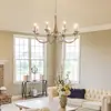 Candelabro de Madera Retro Estilo Country Americano, Iluminación Nórdica Simple y Creativa para Sala de Estar, Comedor, Dormitorio, Vestidor y Casa de Huéspedes
