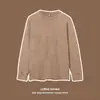 Hiphopplleim Árbol Rojo Pequeño Odm Personalizado Estilo Europeo y Americano Corte Holgado Cuello Redondo Manga Larga Camiseta Lavada Top para Hombre