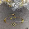 Flor Única Três Flores Cinco Flores Trevo de Quatro Folhas Jacquard Feminino Estilo Corte Olho de Tigre Pulseira Bucchera Laser Escovado