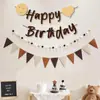 Adereços de Decoração de Bandeira e Guirlanda Estilo Floresta Ins Retrô para Montagem de Festa de Primeiro Aniversário e Lua Cheia de Bebês e Crianças