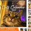 Selfie de gato en escena nocturna calendario de todo el año 2027 calendario de pared con foto de gato lindo transfronterizo en stock con impresión personalizable