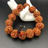 Nepal Carne Estourada Padrão Dragão Duplo Donkey Kong Pulseira de Mão Bodhi Pulseira de Couro Amarelo com Cinco ou Seis Pétalas Pulseira de Carpete Baixo Contas de Buda para Brincadeiras Literárias