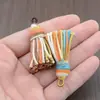 Borlas de fio de algodão com céu estrelado tingido em degradê, pingentes coloridos de fio de algodão feitos à mão, acessórios para Hanfu, decorações para pendurar em carro e bolsa