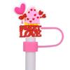 Nuevo comercio electrónico transfronterizo San Valentín Día de San Valentín tapa de pajita a prueba de polvo pajita de plástico blando de PVC manga decorativa para pajita