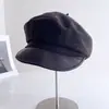 Gorra Octogonal de Moda Retro Patchwork para Mujer Otoño Elegante Versátil Gorra de Periodista Visera para Viajes Festivos Tendencia