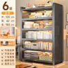 Estantería de Acero de Pie Estante de Almacenamiento Estantería para Libros Infantil para el Hogar Armario de Almacenamiento Integrado Montado en Pared Armario de Almacenamiento Móvil a Prueba de Polvo