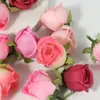 Cabezas de Flores de Rosa Simuladas Hechas de Tela de Seda para Decoración de Bodas DIY, Coronas y Accesorios para el Cabello; Accesorios de Flores Artificiales Estilo Vintage Europeo