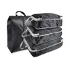 Bolsa de compressão para armazenamento de viagem personalizada, organizador de mala, conjunto de bolsas de viagem à prova d'água portátil de quatro peças para jaqueta de plumas e sapatos