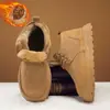 Botas de Nieve para Hombre y Mujer, Nuevo Terciopelo de Invierno Engrosado Talla Grande Suela Gruesa Impermeables y Antideslizantes Zapatos Resistentes al Frío para Hombre