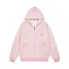 Sudadera con capucha a rayas estilo coreano con bordado de durazno, disponible para hombres y mujeres, nueva colección otoño 2026, estilo holgado y casual