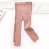 Leggings de entrepierna abierta para niñas Primavera y Otoño Encaje Bebé Pantalones al Tobillo de Bebé Pantimedias para Niños