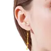 Coreano Moda Net Vermelho areia viva longa borla brincos meninas Coringa imitação de ouro orelha jóias atacado