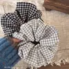 Goma para el Pelo de Cuadros Estilo Coreano para Mujer, Lazo para el Cabello de Alta Gama, Banda de Goma de Alta Elasticidad, Elegante Cuerda para el Cabello Plisada Accesorio para el Cabello