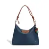 Bolsa Longchamp Estilo Preguiçoso Hobo, Versátil para o Dia a Dia, Bolsa Tote de Nylon de Grande Capacidade, Impermeável e Resistente ao Desgaste, Bolsa Feminina de Ombro Único ou Transversal