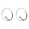 Brincos de Argola Prateados Lisos Estilo Moderno e Descolado Personalizados para Mulheres Design de Nicho High-End Versátil Emagrecimento Facial Atacado